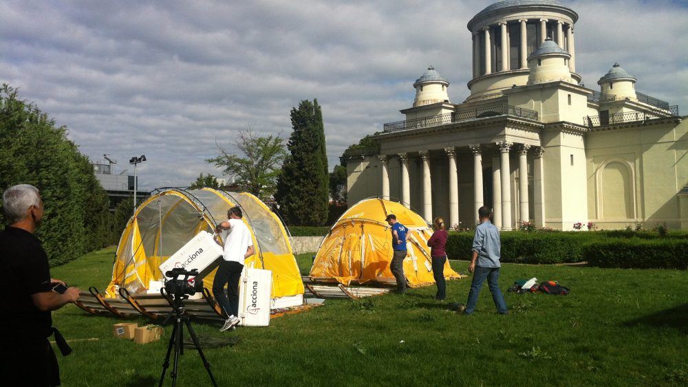 El nuevo Trineo de Viento, montado por primera vez en el Real Observatorio de Madrid.
