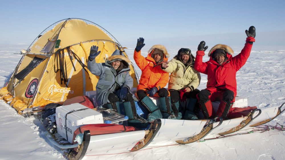 Juan Pablo Albar, Ignacio Oficialdegui, Javier Selva y Ramón Larramendi en la Antártida 2012.