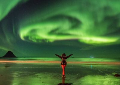 Viaje de auroras boreales en septiembre en Lofoten